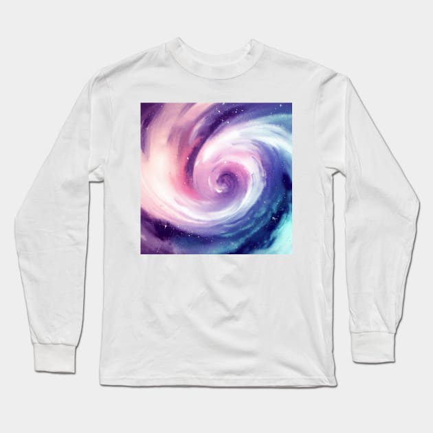 Purple Watercolor Galaxy Long Sleeve T-Shirt by ArTeaCupcake